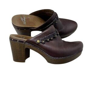Dansko Womens 3101457045 Deni Leather Slip On Mules Clogs Brown EU40 US 10-10.5